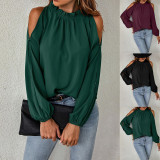 Plus Size Solid Color Off Shoulder Tops GMYS-LWZ0132