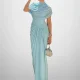 Plus Size Solid Color Ruched Slim Maxi Dress GHMF-29496