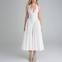 Plus Size Sleeveless Solid Color Maxi Dress GHMF-28372