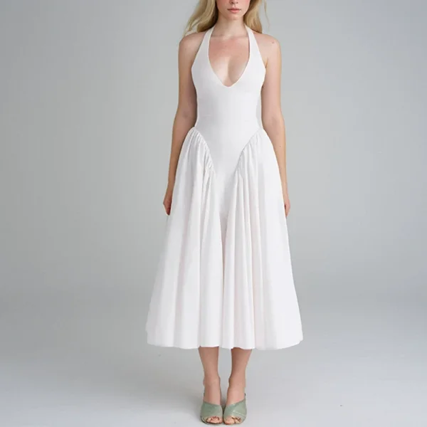 Plus Size Sleeveless Solid Color Maxi Dress GHMF-28372