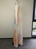 Plus Size Printed Sleeveless Backless Maxi Dress GHMF-30597