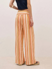Stripe Printed Tie Up Wide Leg Pants GMYS-WL260704