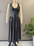 Plus Size Sleeveless Solid Color Maxi Dress GHMF-28372