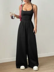 Solid Color Sling Loose Wide Leg Jumpsuit GMYS-JQ69071
