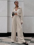 Solid Color Long Sleeve Casual Two Piece Pants Set GMYS-WL8246