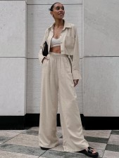 Solid Color Long Sleeve Casual Two Piece Pants Set GMYS-WL8246