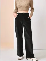 Casual Solid Color Straight Pants GMYS-LWZ8100