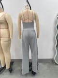 Solid Color Sling Loose Wide Leg Jumpsuit GMYS-JQ69071