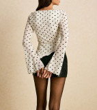 Polka Dot Printed Mesh Top GMYS-WL260705