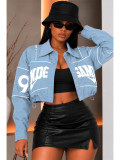 Letter Embroidery Zipper Jackets CH-26109
