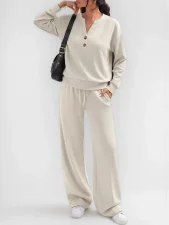 Solid Color Long Sleeve Sport Two Piece Pants Set GMYS-XY6061