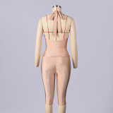Solid Color Backless Two Piece Pants Set GNZD-12159PBM