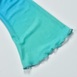 Contrast Color Mesh Tie Up Tops GNZD-XF5342