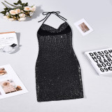 Sexy Sequin Backless Halterneck Bodycon Dress GNZD-60468DBZ