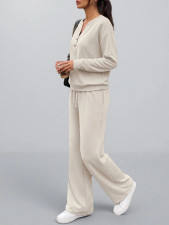 Solid Color Long Sleeve Sport Two Piece Pants Set GMYS-XY6061
