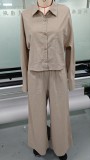 Solid Color Long Sleeve Casual Two Piece Pants Set GMYS-WL8246