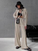 Solid Color Long Sleeve Casual Two Piece Pants Set GMYS-WL8246
