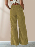 Casual Solid Color Straight Pants GMYS-LWZ8100