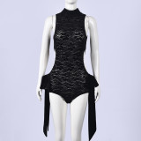 Lace Sleeveless Bow-tied Bodysuit GNZD-11856