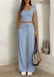 Solid Color Sleeveless Vest Two Piece Pants Set GMYS-WL8347