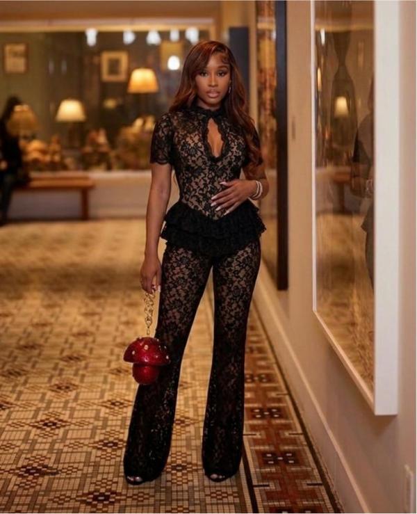 Lace Hollow Out Short Sleeve Jumpsuit GTGE-MH1059
