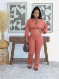 Solid Color Sport Casual Two Piece Pants Set NYF-8220