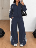 Zipper Long Sleeve Coat Sport Pants Loose Suit HNIF-SR016
