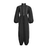 Long Sleeve Hooded Short Jackets Two Piece Pants Set AIL-371