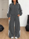 Zipper Long Sleeve Coat Sport Pants Loose Suit HNIF-SR016