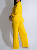 Solid Color Long Sleeve Two Piece Pants Set HNIF-YM122