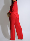 Solid Color Long Sleeve Two Piece Pants Set HNIF-YM122