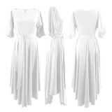 Slash Shoulder Tie Up Irregular Maxi Dress SFY-2820