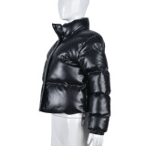Warm PU Leather Zipper Coat GNZD-9011TD