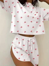 Fashion Printed Short Sleeve Two Piece Shorts Set GMYS-WL8335