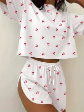 Fashion Printed Short Sleeve Two Piece Shorts Set GMYS-WL8335