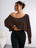 One Shoulder Loose Long Sleeve T Shirt GMYS-JQ9066