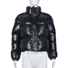 Warm PU Leather Zipper Coat GNZD-9011TD