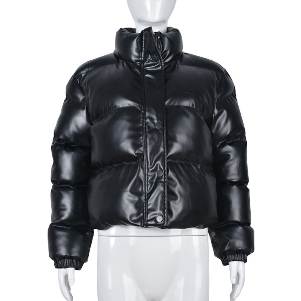 Warm PU Leather Zipper Coat GNZD-9011TD