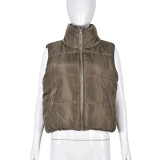 Sleeveless Zipper Warm Vest Cotton-padded Jacket GNZD-DZN2248