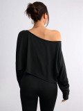 One Shoulder Loose Long Sleeve T Shirt GMYS-JQ9066