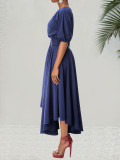 Slash Shoulder Tie Up Irregular Maxi Dress SFY-2820