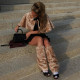 Short Fur Printed Laced Shawl Top +Leg Socks Set ﻿ GZJQ-K6S20186A