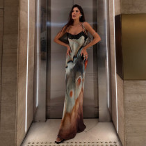 Sexy Printed Sleeveless Sling Maxi Dress GZJQ-K6D19108A