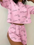 Fashion Printed Short Sleeve Two Piece Shorts Set GMYS-WL8335