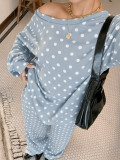 Polka Dot Printed Long Sleeve Two Piece Pants Set GMYS-JQ69105