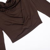 Solid Color Long Sleeve Two Piece Pants Set GDSF-J26ST457