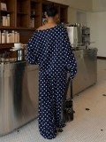 Polka Dot Printed Long Sleeve Two Piece Pants Set GMYS-JQ69105