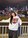 Letter Printed Long Sleeve Hooded Sweatshirt YWXS-K26L3051