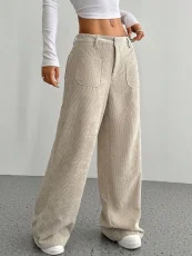 Solid Color Loose Corduroy Pants GMYS-LWZ8249