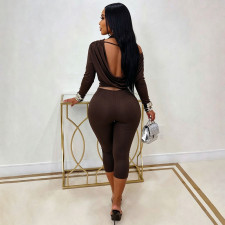 Solid Color Long Sleeve Two Piece Pants Set GDSF-J26ST457